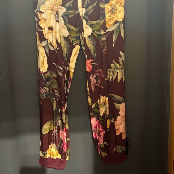 NICOLE MILLER VENUS FLORAL SILK BLEND JOGGER PANTS SIZE SMALL - Picture 4 of 7